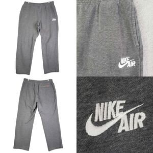 Nike Sweatpants Mens Size Large Gray Joggers Drawstring Club Fleece Wide Leg